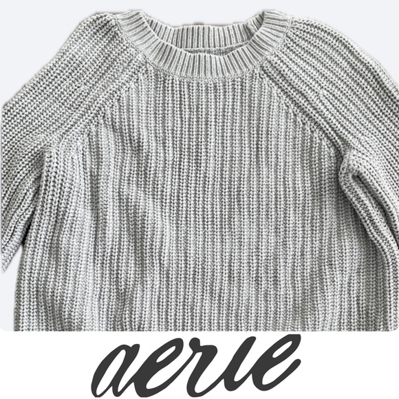 Aerie Gray Women's Knit Sweater - Size XS - Cotton Blend - Picture 13 of 13